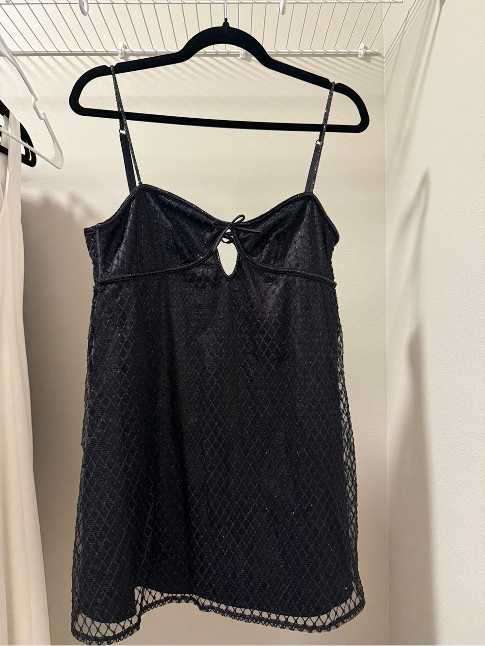 For Love and Lemons black glitter slip dress